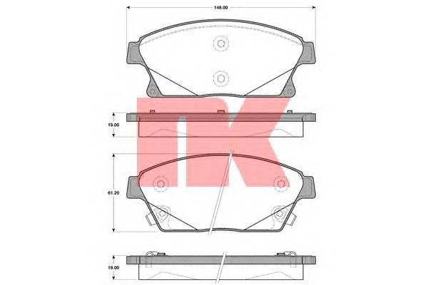 NK 223646 Комплект тормозных колодок,