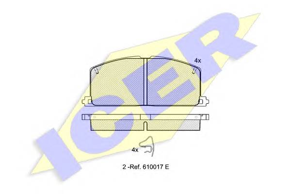 ICER 180462 Комплект тормозных колодок,
