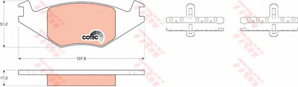 TRW GDB463 Комплект тормозных колодок,