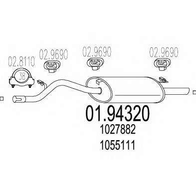MTS 01.94320 Глушитель выхлопных газов