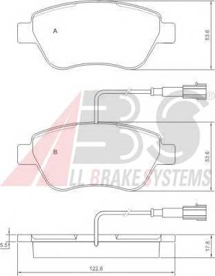 A.B.S. 37280 Комплект тормозных колодок,