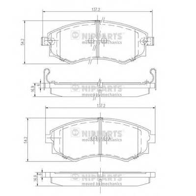 NIPPARTS J3601055 Комплект гальмівних колодок,