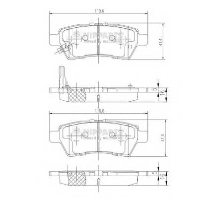 NIPPARTS J3611050 Комплект гальмівних колодок,