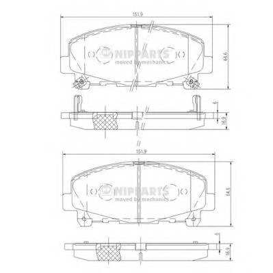 NIPPARTS N3604069 Комплект гальмівних колодок,