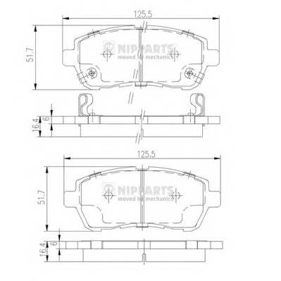 NIPPARTS N3606022 Комплект гальмівних колодок,