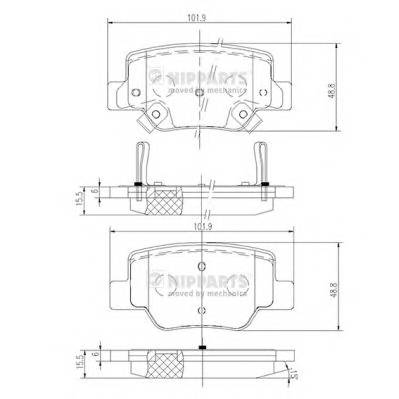 NIPPARTS N3612040 Комплект тормозных колодок,