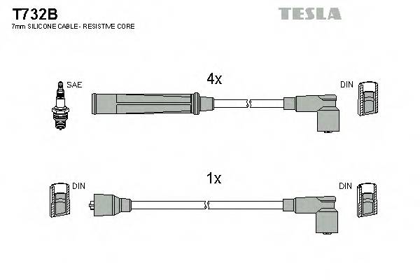 TESLA T732B Комплект проводов зажигания