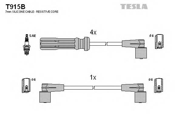 TESLA T915B Комплект проводов зажигания