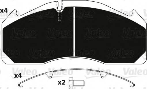 VALEO 882221 Комплект тормозных колодок,