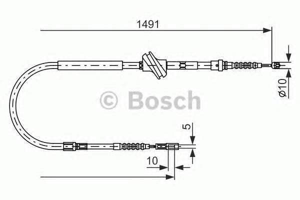 BOSCH 1 987 477 687 Трос, стоянкова гальмівна