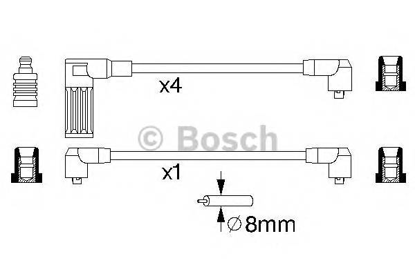 BOSCH 0 986 356 718 Комплект дротів запалювання