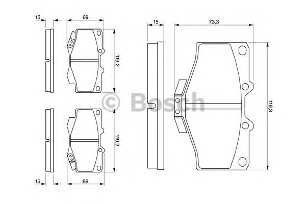 BOSCH 0 986 424 268 Комплект гальмівних колодок,