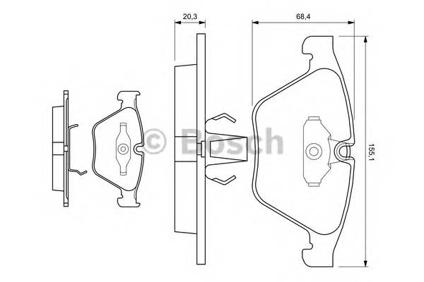 BOSCH 0 986 494 036 Комплект тормозных колодок,