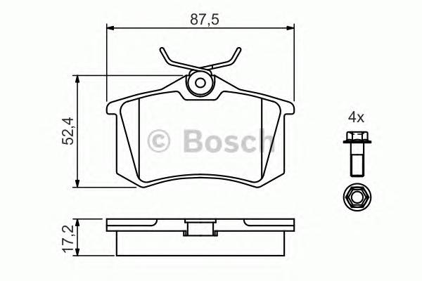 BOSCH 0 986 461 769 Комплект гальмівних колодок,