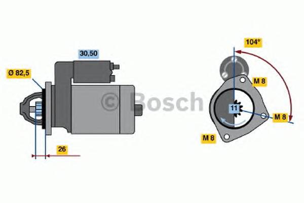 BOSCH 0 986 011 910 Стартер