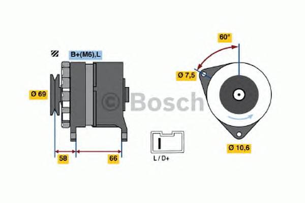 BOSCH 0 986 037 051 Генератор