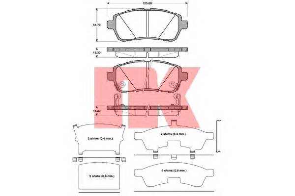 NK 222573 Комплект тормозных колодок,