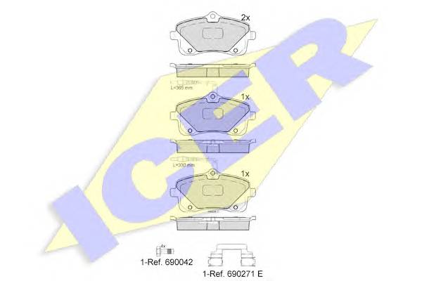 ICER 182024 Комплект гальмівних колодок,