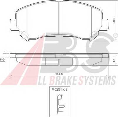 A.B.S. 37625 Комплект тормозных колодок,