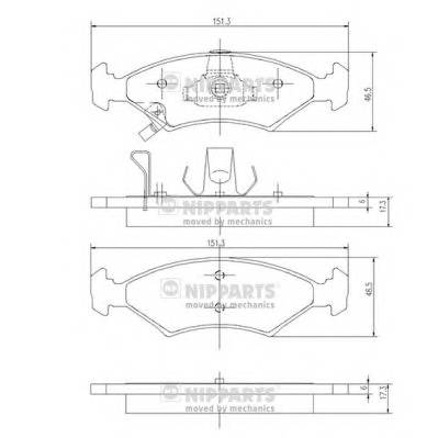 NIPPARTS J3600301 Комплект тормозных колодок,