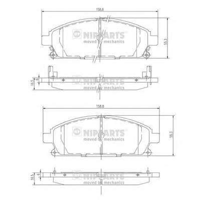 NIPPARTS J3601071 Комплект гальмівних колодок,