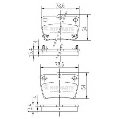 NIPPARTS J3612020 Комплект гальмівних колодок,