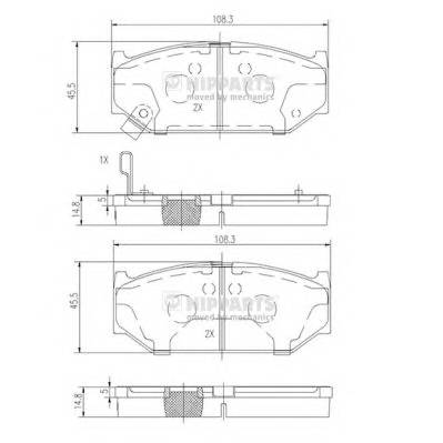 NIPPARTS N3608031 Комплект гальмівних колодок,