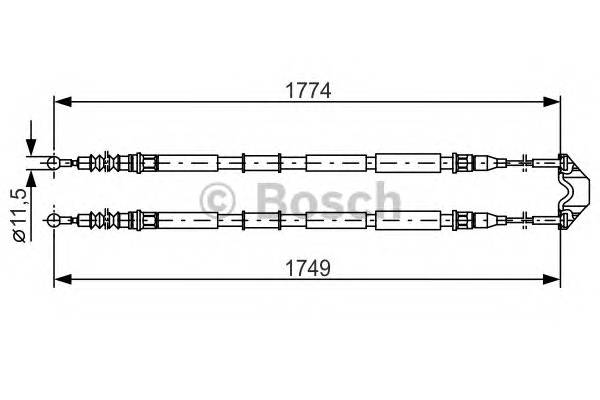 BOSCH 1 987 477 163 Трос, стояночная тормозная