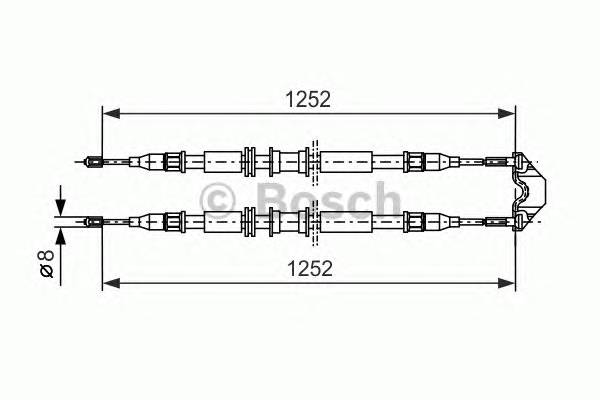 BOSCH 1 987 477 668 Трос, стояночная тормозная