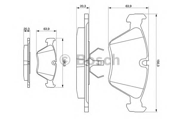 BOSCH 0 986 490 640 Комплект гальмівних колодок,