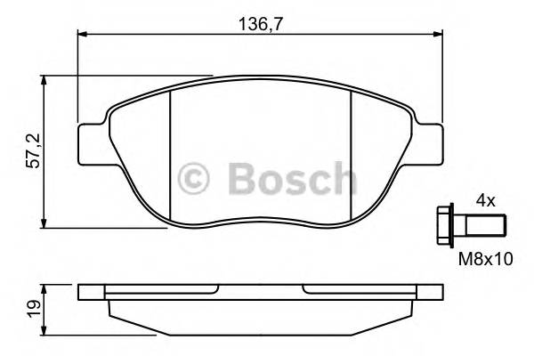 BOSCH 0 986 494 038 Комплект тормозных колодок,