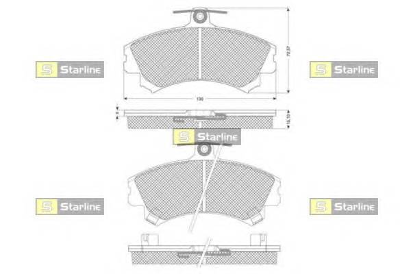 STARLINE BD S821P Гальмiвнi колодки, к-кт.