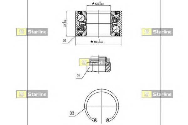 STARLINE LO 01327 Пiдшипник ступицi колеса