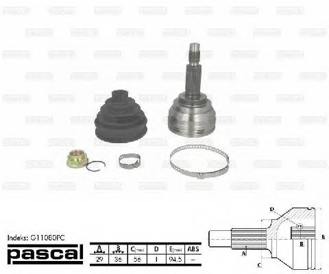 PASCAL G11080PC Шарнирный комплект, приводной