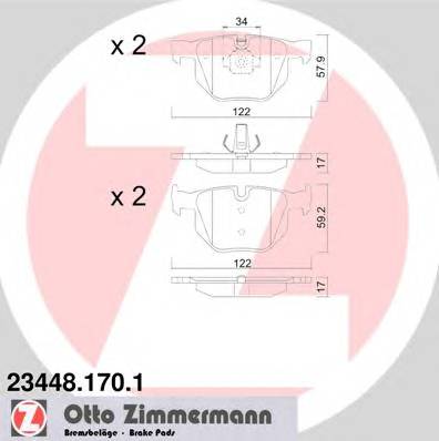 ZIMMERMANN 23448.170.1 Комплект тормозных колодок,