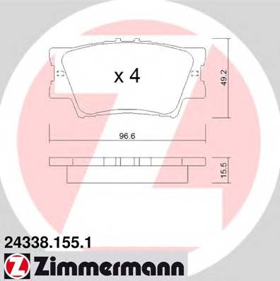 ZIMMERMANN 24338.155.1 Комплект гальмівних колодок,