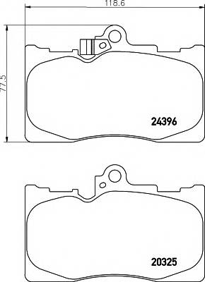 HELLA 8DB 355 012-121 Комплект гальмівних колодок,