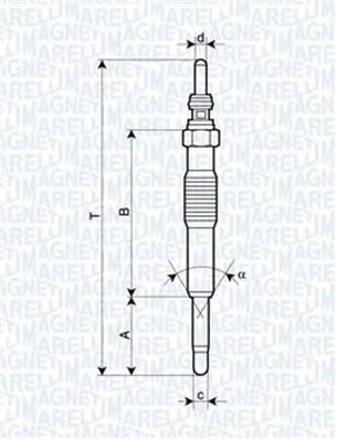 MAGNETI MARELLI 062900027304 Свічка розжарювання