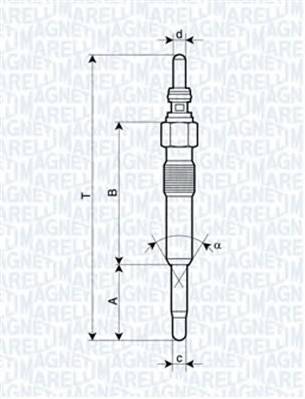 MAGNETI MARELLI 062900028304 Свічка розжарювання