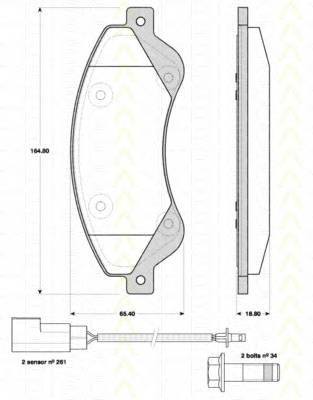 TRISCAN 8110 16017 Комплект тормозных колодок,