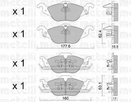 METELLI 22-0257-0 Комплект тормозных колодок,