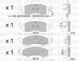 METELLI 22-0569-0 Комплект гальмівних колодок,