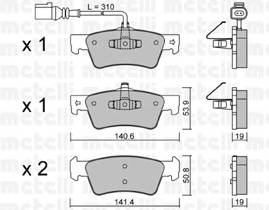 METELLI 22-0661-1 Комплект гальмівних колодок,