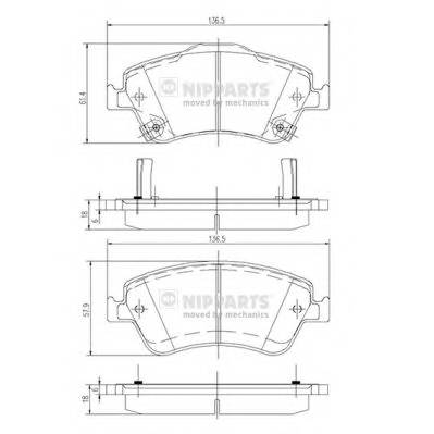 NIPPARTS J3602124 Комплект тормозных колодок,