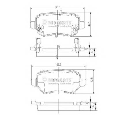 NIPPARTS N3610310 Комплект тормозных колодок,