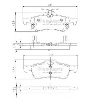 NIPPARTS N3612036 Комплект гальмівних колодок,