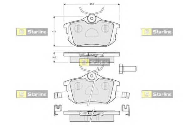 STARLINE BD S830P Гальмiвнi колодки, к-кт.