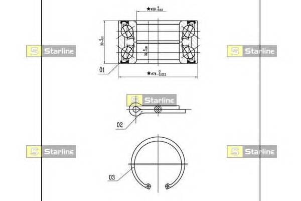 STARLINE LO 03410 Підшипник ступиці колеса