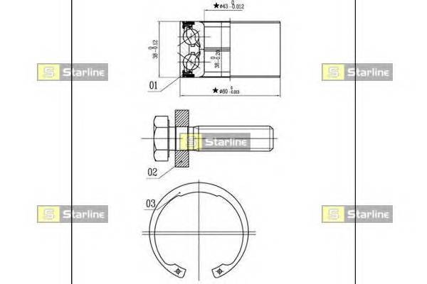 STARLINE LO 03449 Пiдшипник ступицi колеса