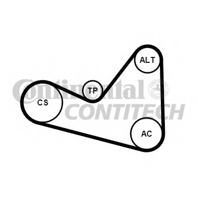CONTITECH 6PK1050K3 Полікліновий ремінний комплект